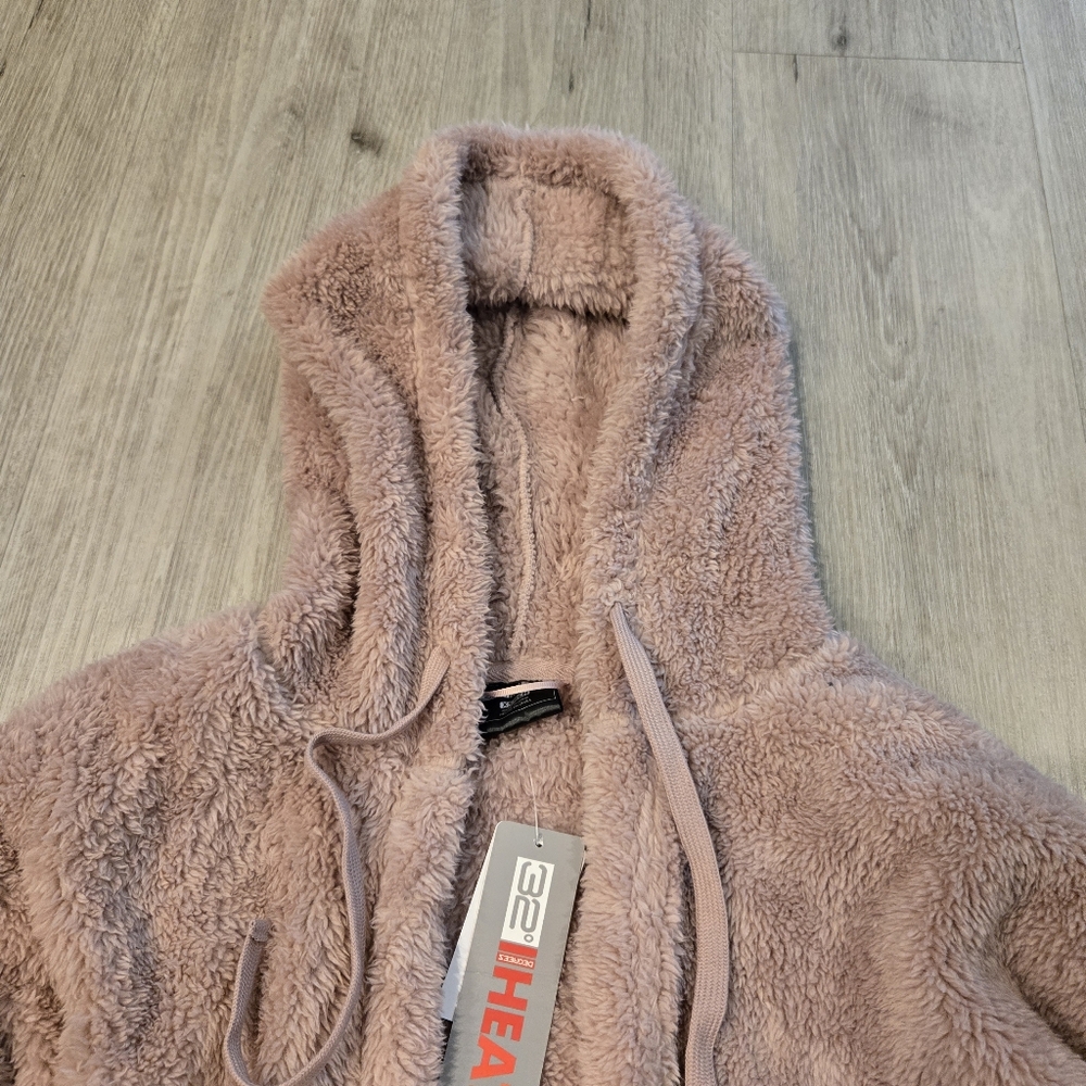 32 Degrees Womens Sherpa Hooded Open Cardigan Size XS NWT - Picture 3 of 6